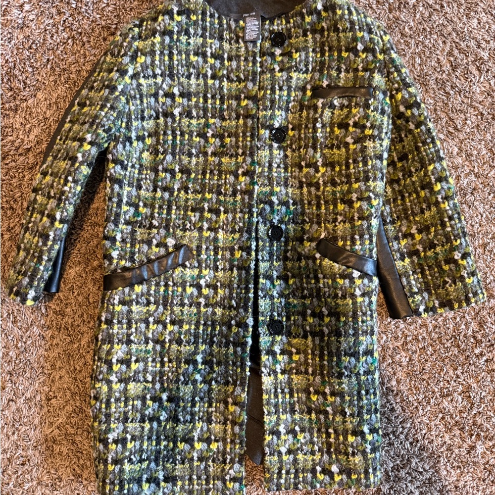 Per Se | Green and Yellow Tweed Jacket